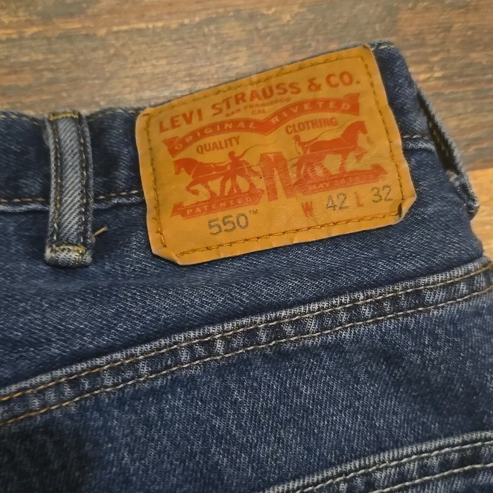 Levi's 550 Denim‎ Blue Jeans Straight Leg Mens Size 42/32